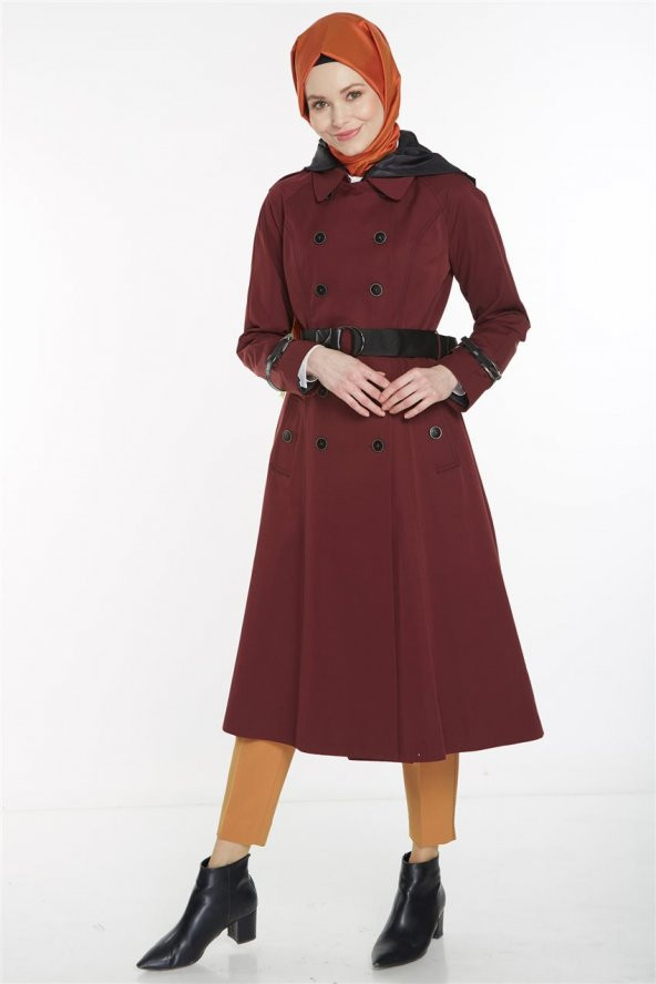Kayra Trençkot-Bordo KA-A8-14042-26 - 2