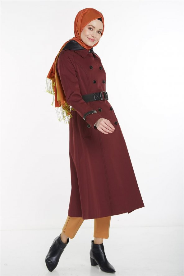 Kayra Trençkot-Bordo KA-A8-14042-26 - 3