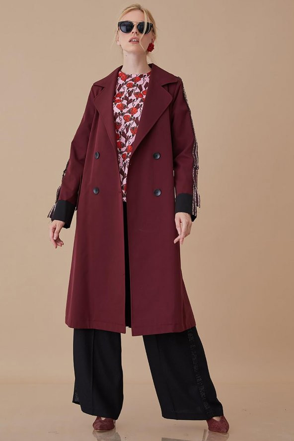 Kayra Trençkot-Bordo KA-A8-14057-26