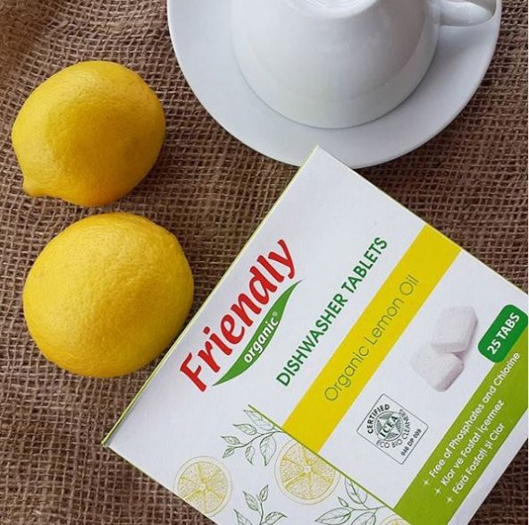 Friendly Organic Bulaşık Makinesi 25 Tablet Limon Deterjan - 2