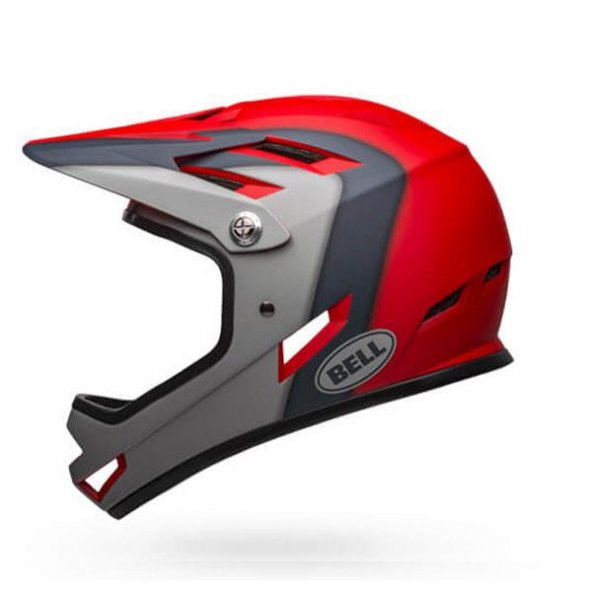 Bell Sanction Full Face Bisiklet Kaskı Siyah/Gri/Kırmızı Large - Resim 2