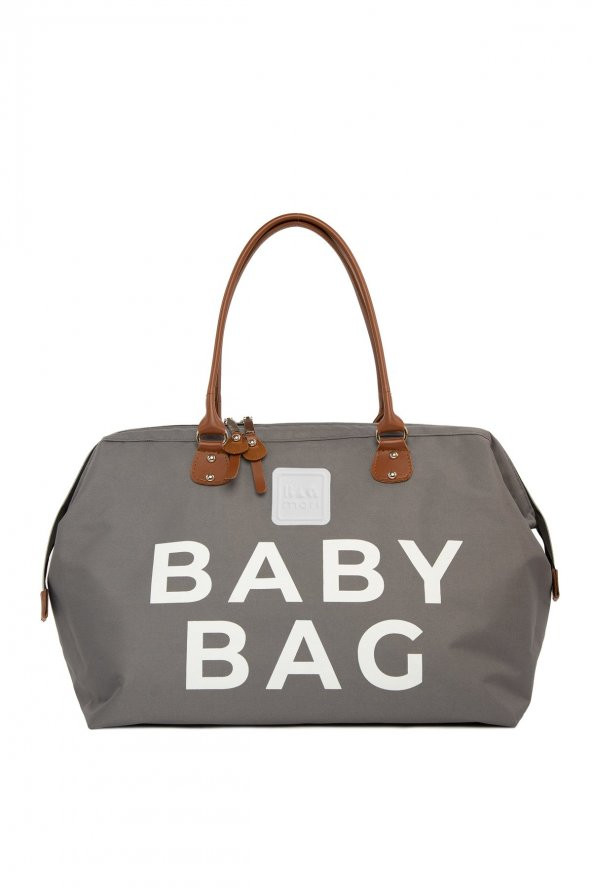 Bagmori Gri Baby Bag Baskılı Bebek Bakım Çantası
