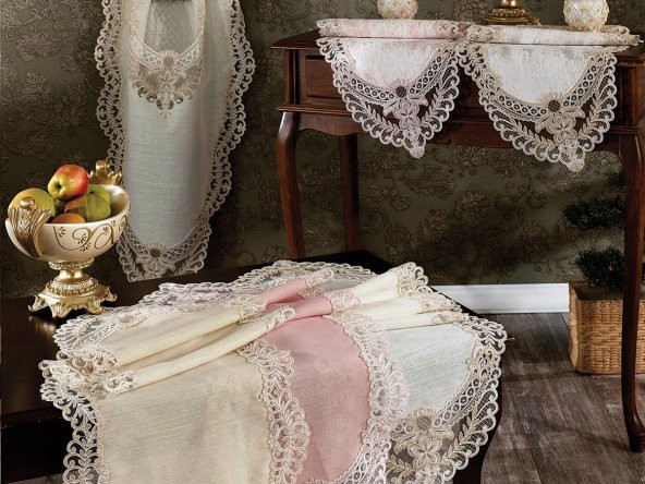 Dila Bulut Salon Takımı 5 Parça Pudra
