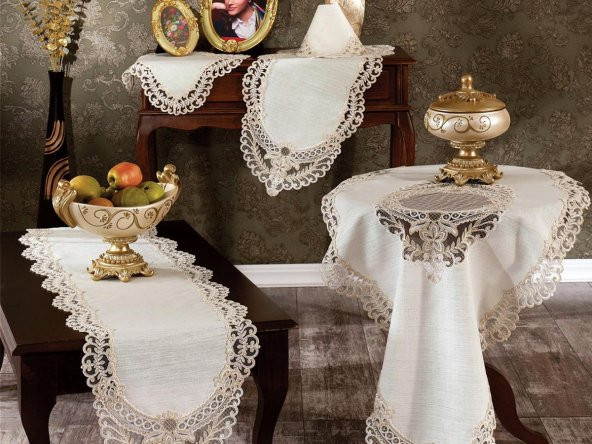 Dila Bulut Salon Takımı 5 Parça Pudra - 3