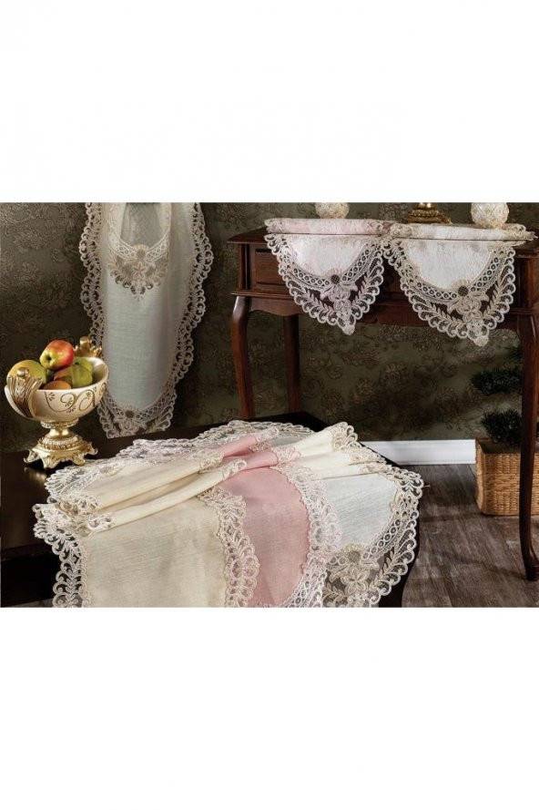 Dila Bulut Salon Takımı 5 Parça Pudra - 4