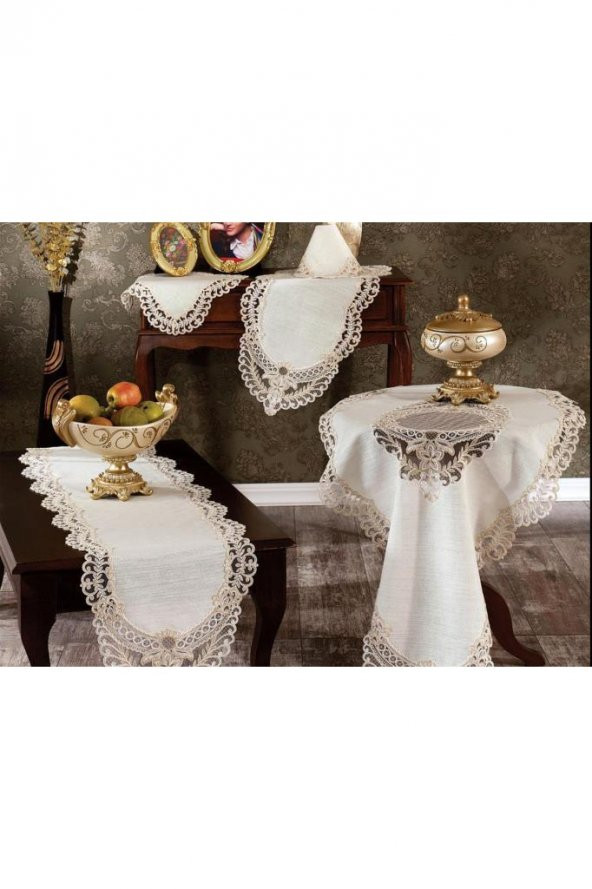 Dila Bulut Salon Takımı 5 Parça Pudra - 6