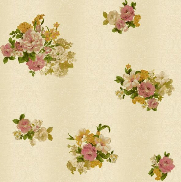 Truva 8603-1 Çiçek Desenli Duvar Kağıdı