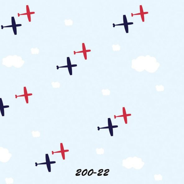 Stars And Points 200-22 Uçak Desenli Duvar Kağıdı