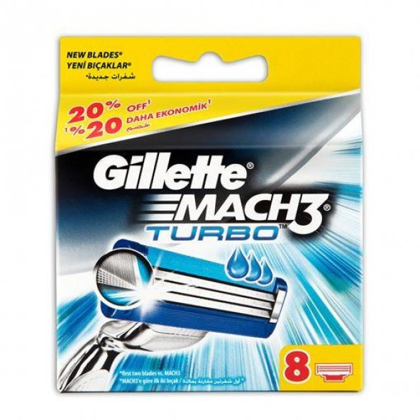 Gillette Mach3 Turbo Yedek Tıraş Bıçağı 8li
