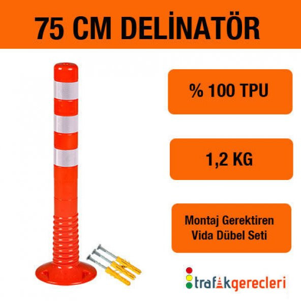 ESNEK ŞERİT AYIRICI DELİNATÖR 75 CM (1 ADET) - 1