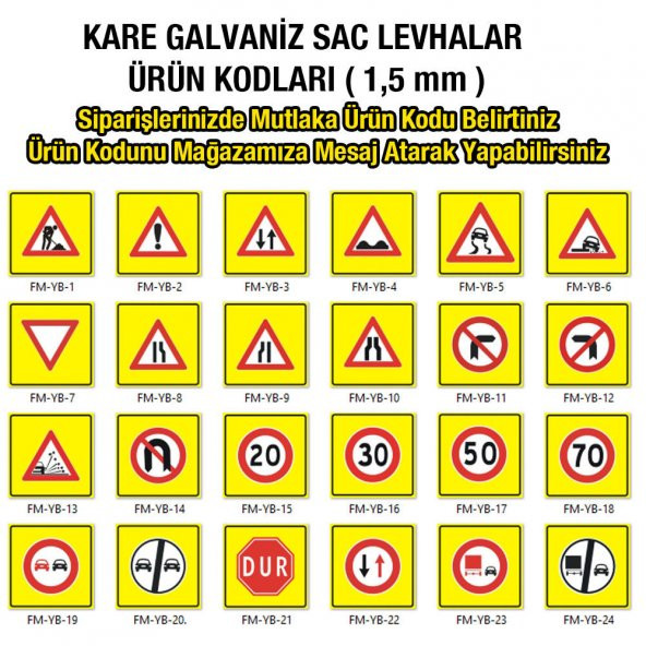 TRAFİK TABELASI - YOL BAKIM LEVHASI 1,5 MM 90 CM (1 ADET) - 3