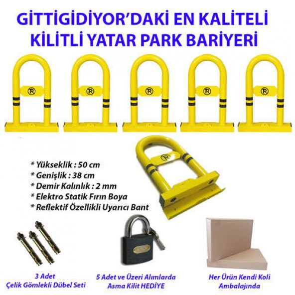 KİLİTLİ YATAR OTO PARK BARİYERİ 10 ADET