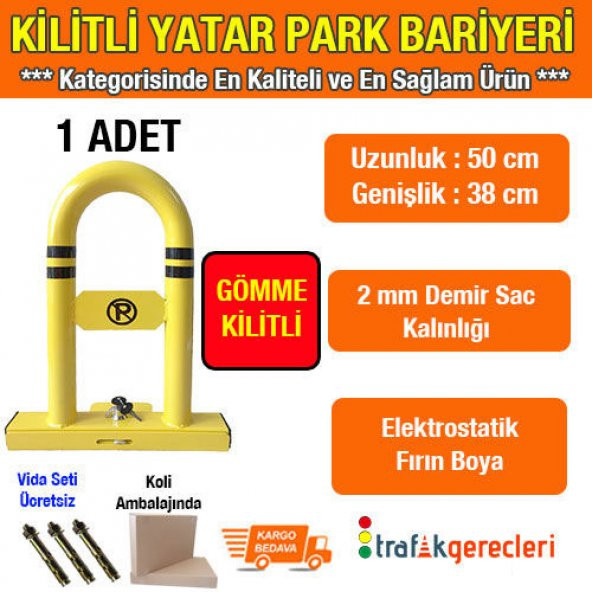 KİLİTLİ YATAR OTO PARK BARİYERİ (GÖMME KİLİTLİ) - 1