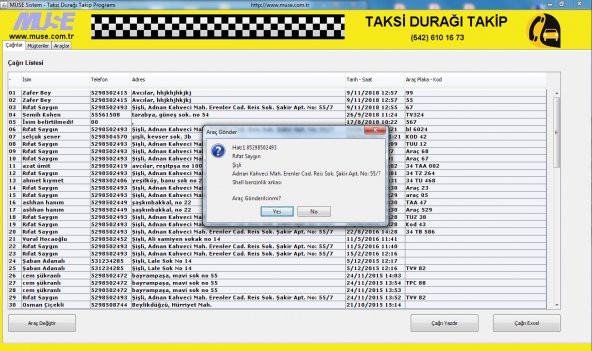 Pyro Taksi Durağı Yazılımı Programı & Caller ID - 2