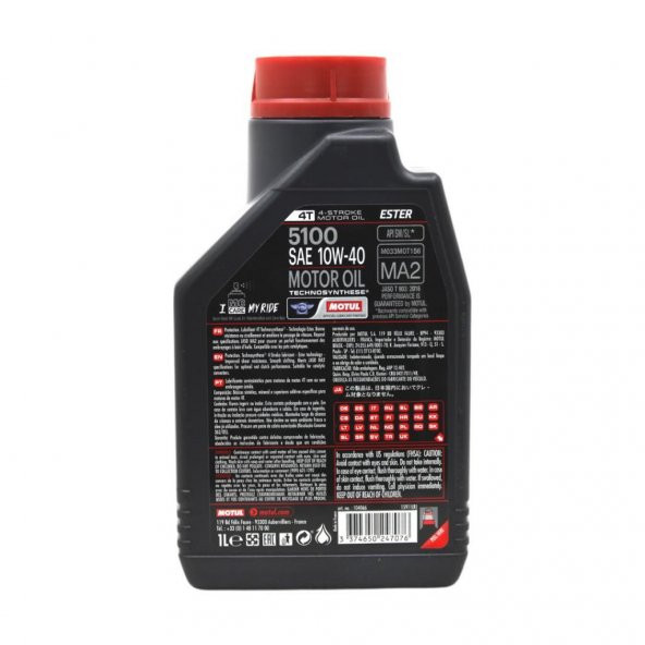 Motul 5100 10W-40 4T 1 Lt 4 Zamanlı Motosiklet Motor Yağı (12 Adet) - Resim 4
