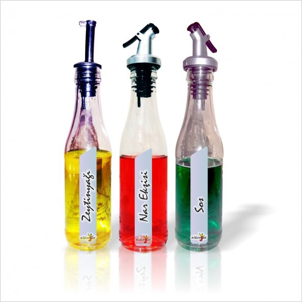 Restaurant Cafe Bar Malzemeleri 3lü Set Kapaklı Tapalı Cam Zeytinyağlık Sosluk Sirkelik Limonluk