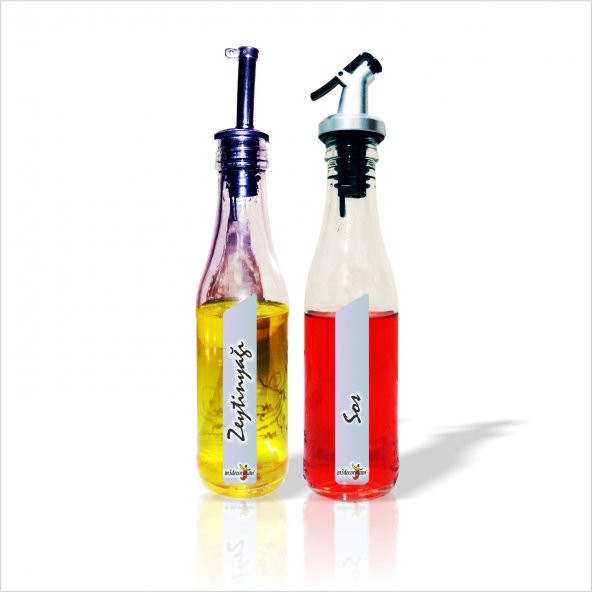 Restaurant Cafe Bar Malzemeleri 2 li Set Kapaklı Tapalı Cam Zeytinyağlık Sosluk Sirkelik Limonluk