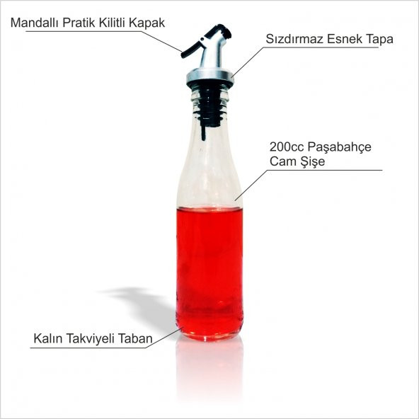 Restaurantlar Cafeler Barlar İçin Kapaklı Tapalı Cam Şişeli Sıvıyağlık Zeytinyağlık Sirkelik Sosluk