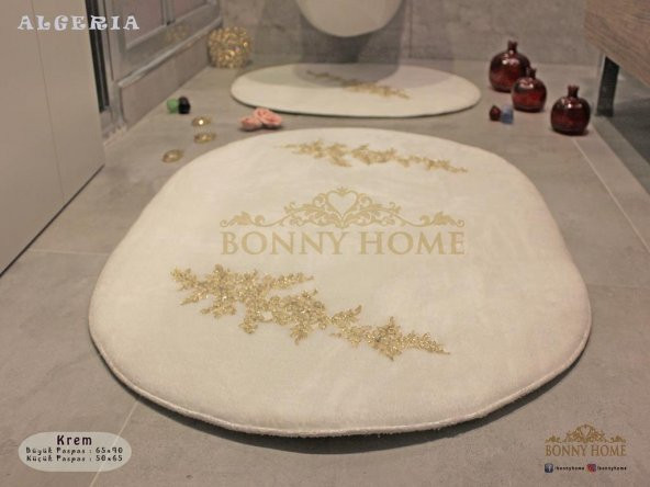 Bonny Home Algeria 2li Lüks Banyo Paspası Klozet Takımı (Ücretsiz Kargo)