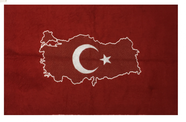 siirt tiftik  el dokuma Türk bayrağı  ve Türkiye haritalı