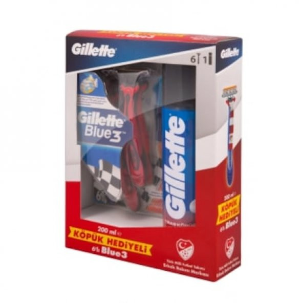 Gillette Blue 3 Kullan At 6 Adet + Tıraş Köpüğü 200 ml
