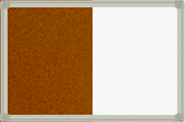 Yarısı Yazı Tahtası Yarısı Mantar Pano 60 x 90 cm