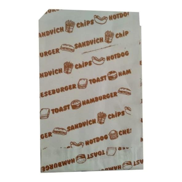 Büyük Boy Hamburger Körüklü Kese Kağıdı 12,5 Cm x 20 Cm 10 Kg - 1