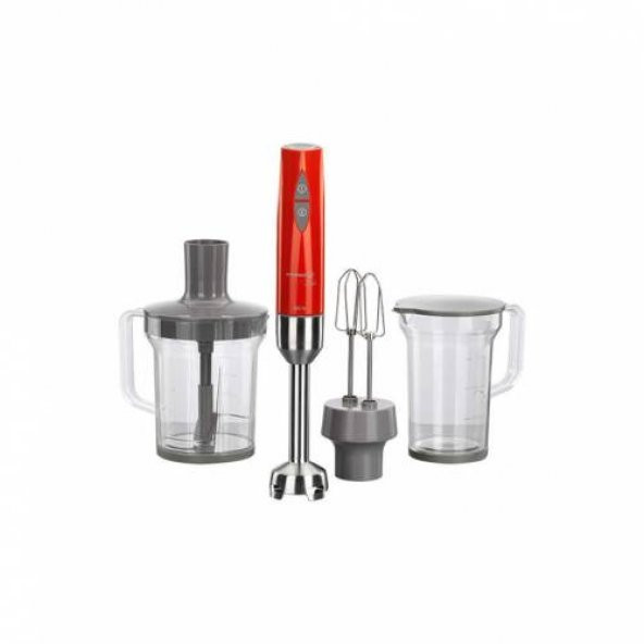 Korkmaz A445-04 Vertex Mega Blender Seti Inox/Kırmızı