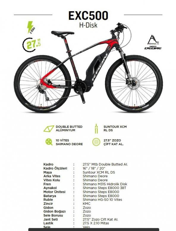 Kron EXC500 Elektrikli Bisiklet 27,5 Jant 10 Vites - 2