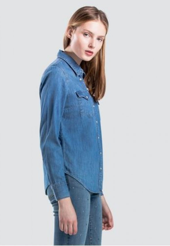 LEVİS BAYAN KOT GÖMLEK MAVİ 58930-0007 - 2