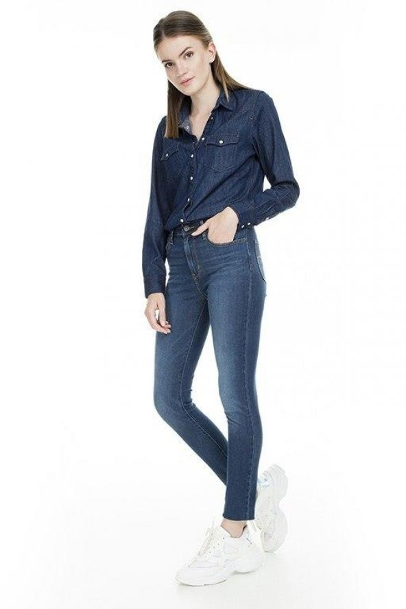 LEVİS BAYAN KOT GÖMLEK MAVİ 58930-0007 - 7