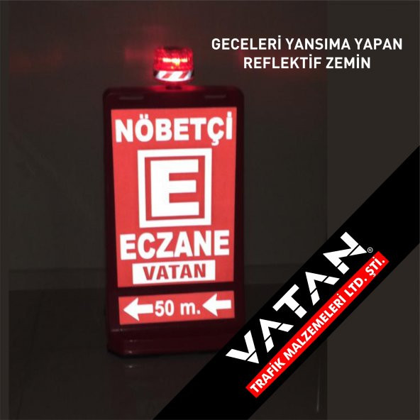 Eczane Tabelası Ledli Güneş Enerjili Şarjlı Duba - Nöbetçi eczane - 4