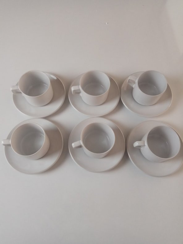 6 Kişilik Porselen Çay - Nescafe Fincanı Fincan Takımı Seti