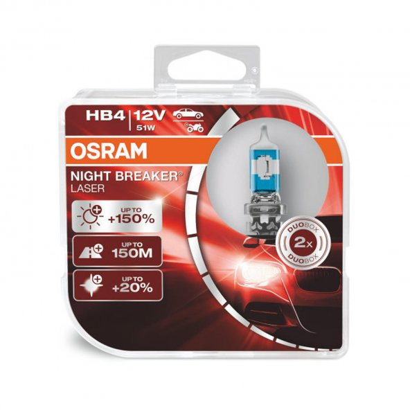 Osram Night Breaker Laser HB4 Ampul 9006NL - 150 Daha Fazla Işık
