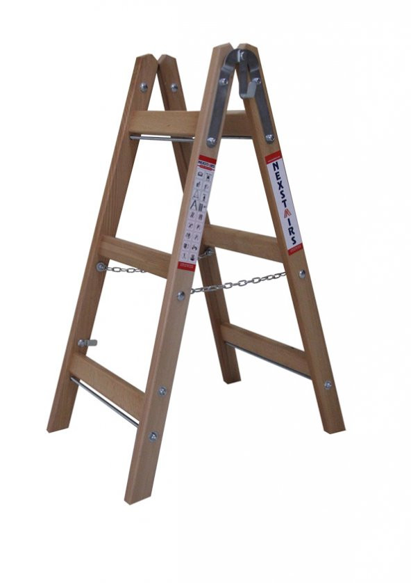NEXSTAIRS 3 Basamaklı Ahşap Merdiven  EN-131 GS Kalite Belgeli
