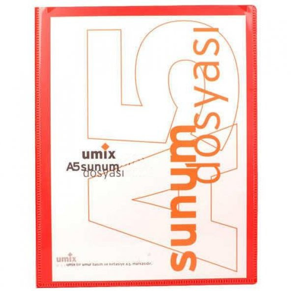 UMIX SUNUM DOSYASI CEPLI A5 20 LI KIRMIZI (U1192P) - 2