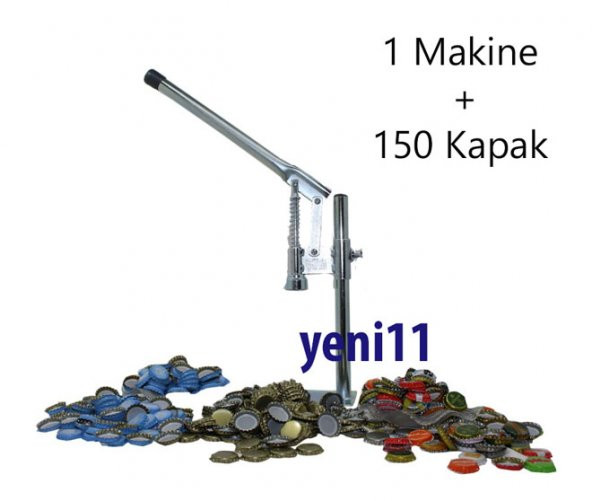Soda Gazoz Kapağı Kapatma Makinesi + 150 Kapak Şişe Kapatma Aleti