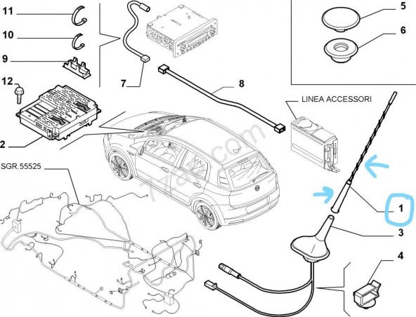 Fiat    Bravo Anten Çubuğu   51767994 - Resim 4
