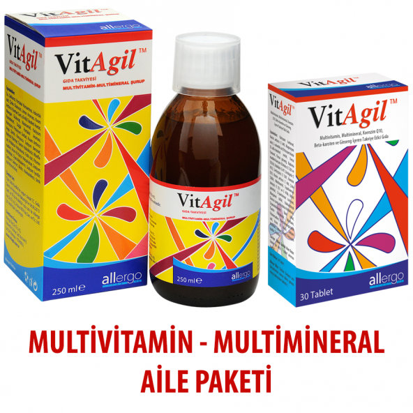 VitAgil 250 ml Şurup ve 30 Tablet - Multivitamin + Multimineral Aile Paketi