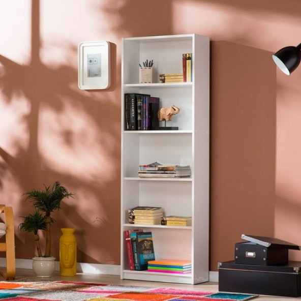 Adore Max 5 Raflı Kitaplık - Beyaz - 2