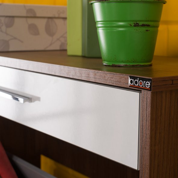 Adore Flat Düşer Kapaklı Çekmeceli Ayakkabılık - Noce - Lake Beyaz - 3