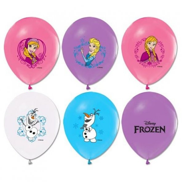 Balon 4+1 Frozen Baskılı Pastel Renk 100 Adet