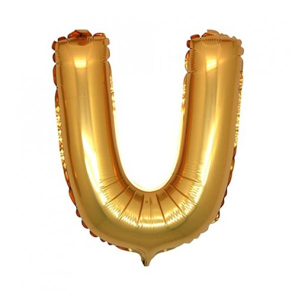 U Harf Altın Folyo Balon 90 cm