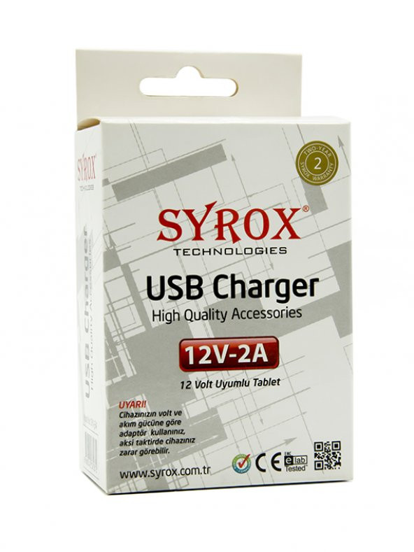 Syrox J34 USB Şarj Adaptörü (Başlık) 12W - 2