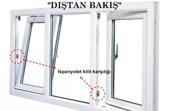 PİMAPEN, EGEPEN PENCERE İSPANYOLET KİLİT KARŞILIĞI TAMİR ÜRÜNÜ 4 adet - 2