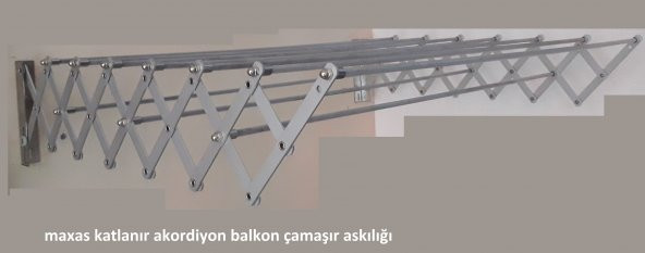 Maxas Xberen Akordiyon Katlanır Çamaşırlık, Paslanmaz Malzeme YENİ KALİTE!!! 90 cm 7 çubuk Sarı Renk - 2