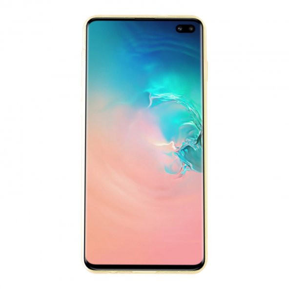Samsung S10 (G973) 3in1 Simli Silikon Arka Kapak Gold - 2