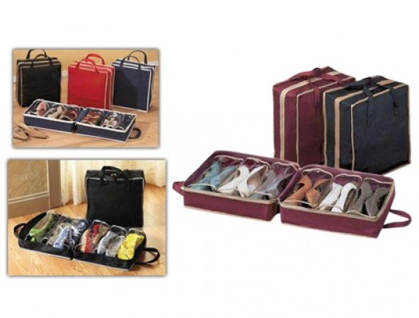 Ayakkabı Saklama  ve Taşıma Çantası - Bordo - Resim 4