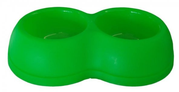 Lepus Kedi Köpek Plastik Mama Su Kabı 250+250ml Yeşil