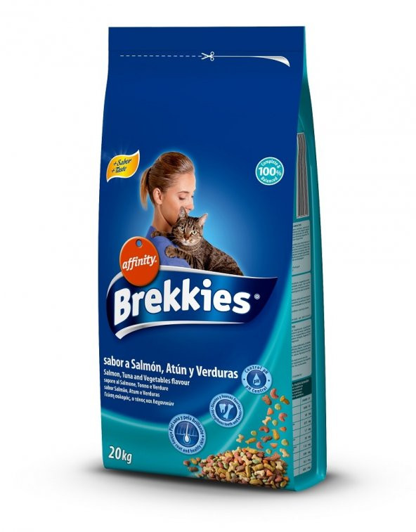 Brekkies Mix Somonlu Ton Balıklı Yetişkin Kedi Maması 20 kg